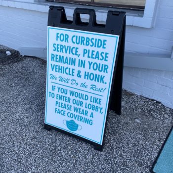 Curbside Service Instructions Sign