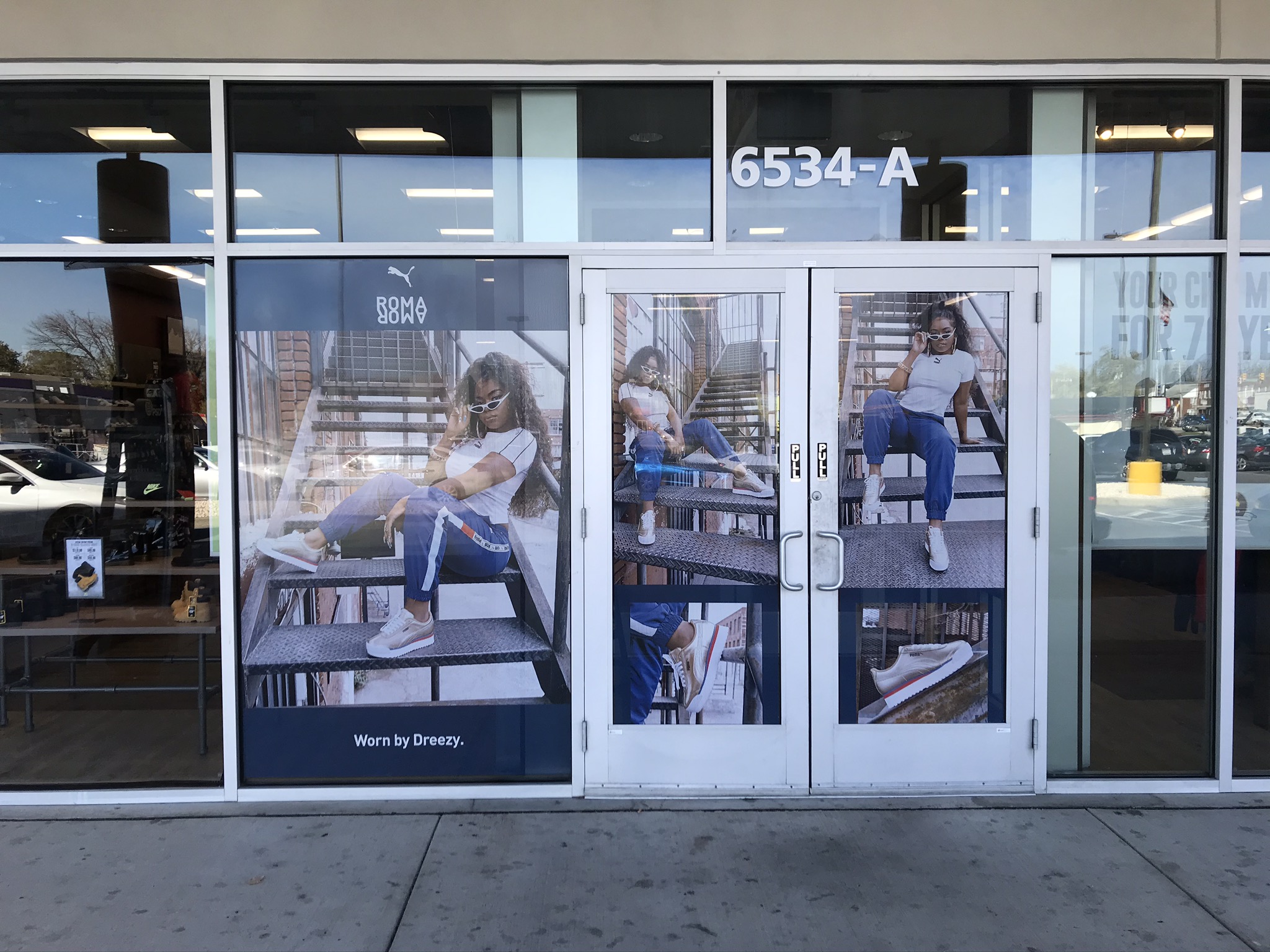 Window Decals Promoting Shoes