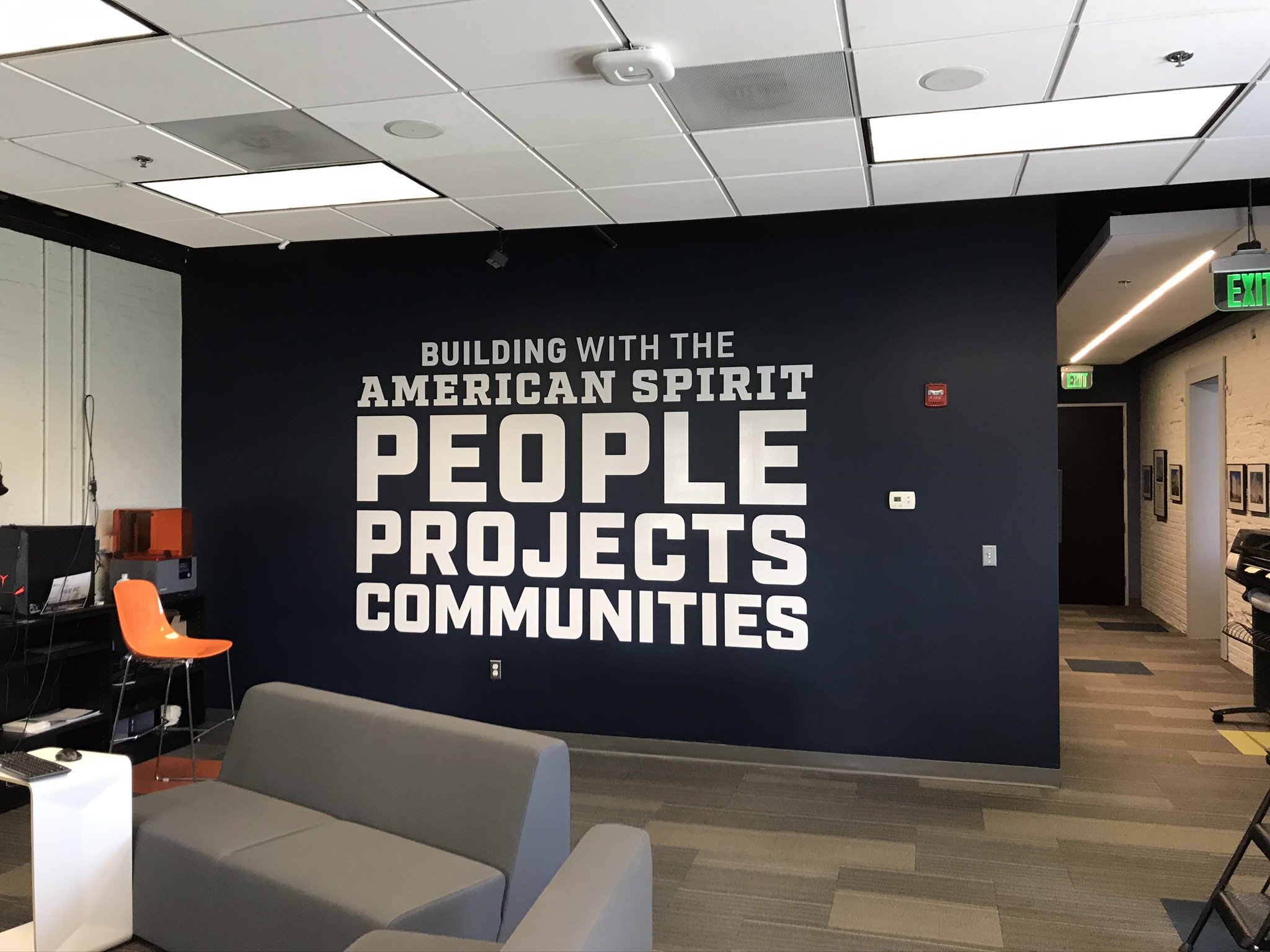 Large Black Wall Text Mural