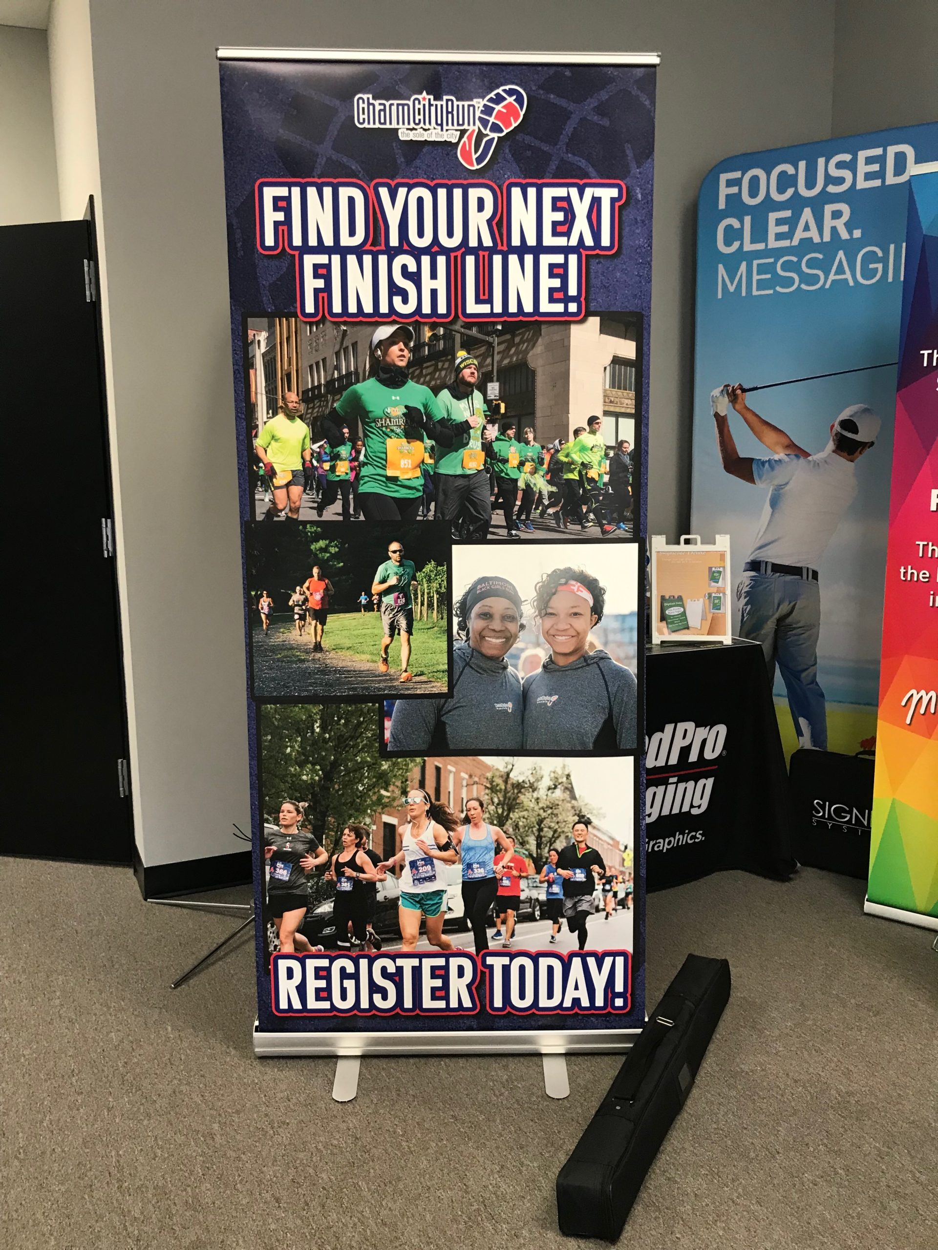 Charm City Run Registration Stand Up Display Banner