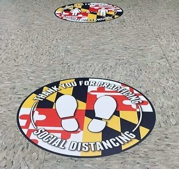 Maryland Flag Floor Decals for Social Distancing