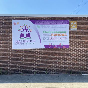 Archbishop Borders School Outside Banner