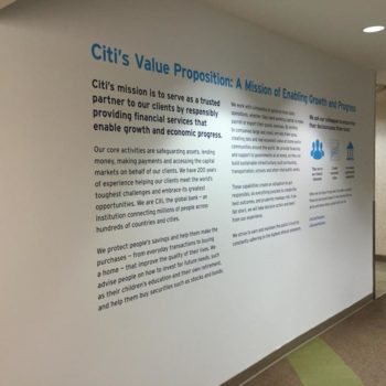 Citi's Value Proposition wall mural