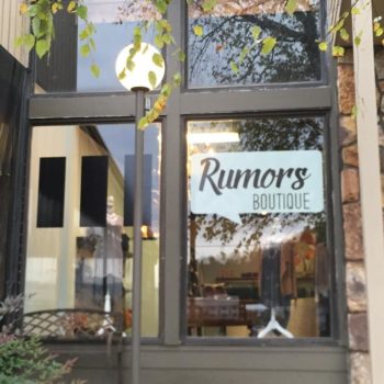 Rumors Boutique window graphic