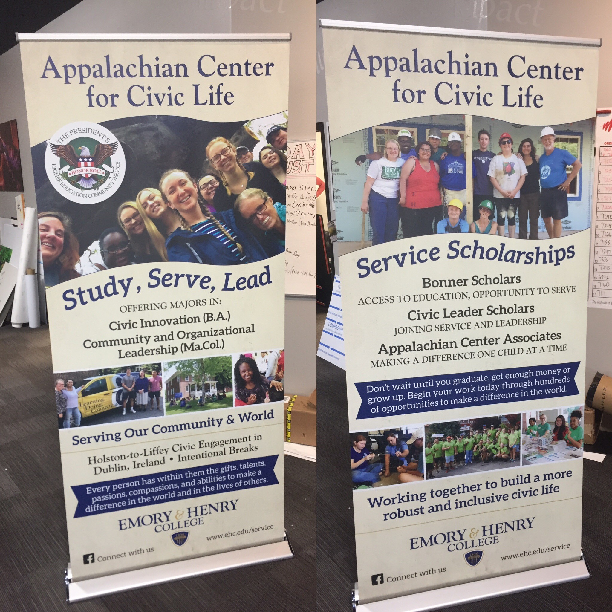 Appalachian Center for Civic Life retractable banners