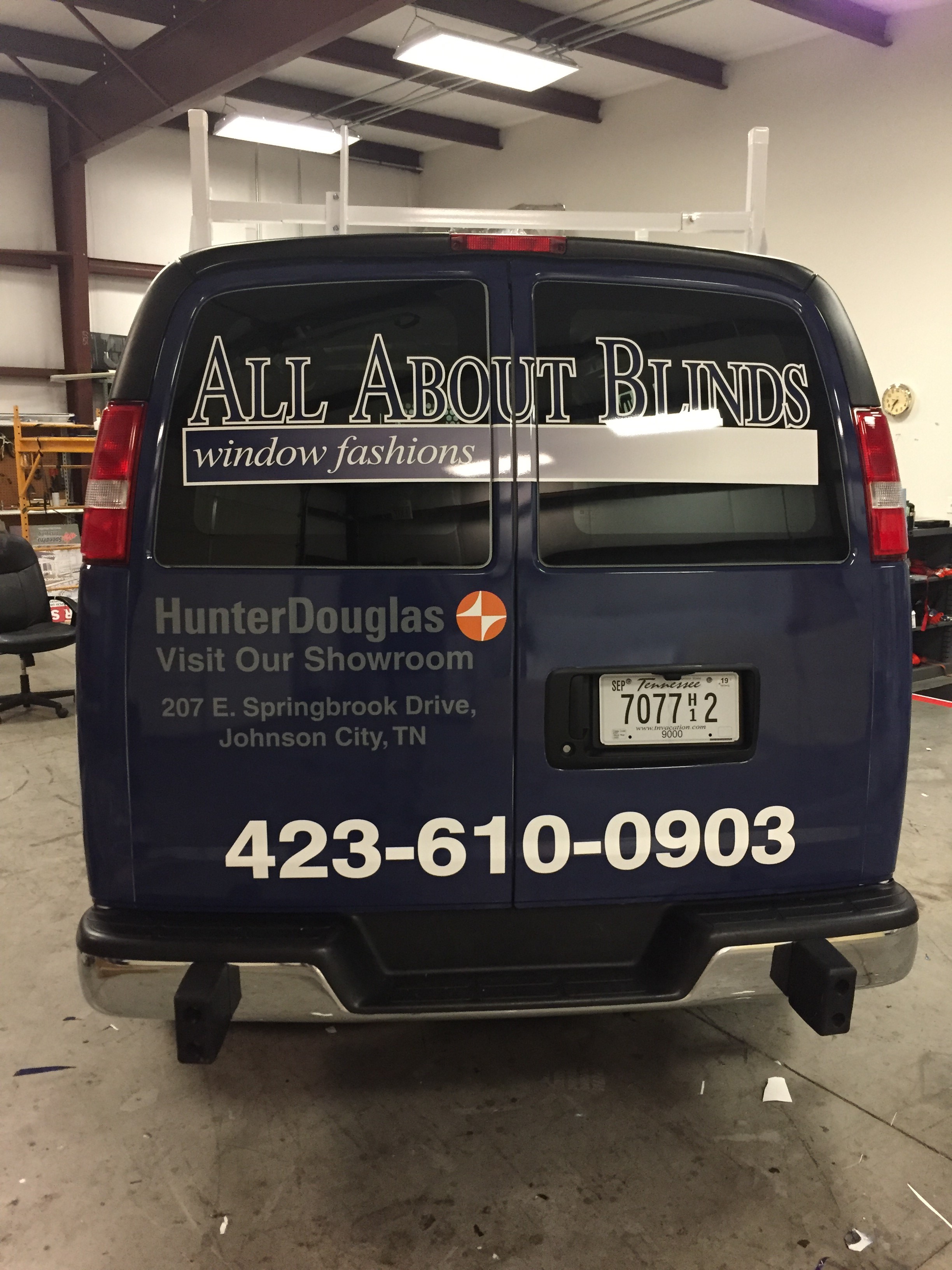 All About Blinds van window decals