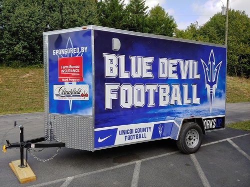 Blue Devil Football trailer wrap