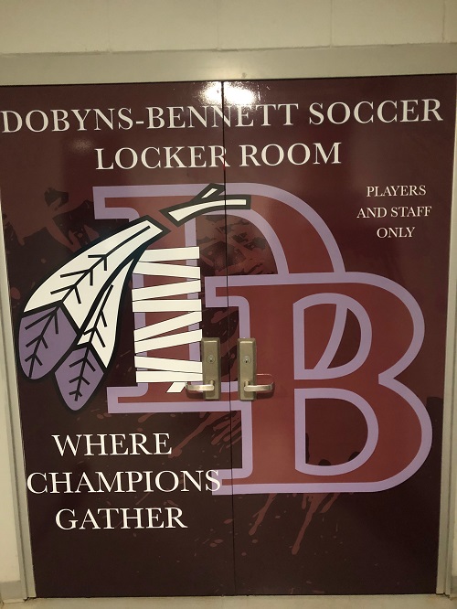 Dobyns-Bennett Soccer Locker Room door wrap