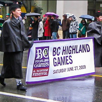 BC Highland Games parade banner
