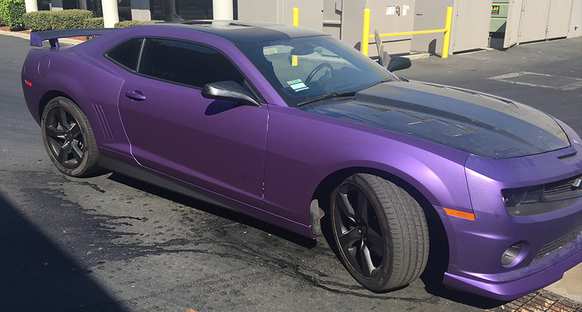 Purple car fleet wrap