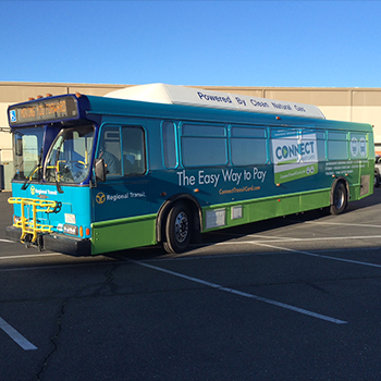Regional Transit bus fleet wrap