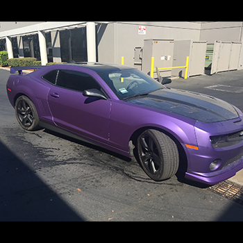Purple car ready for fleet wrap