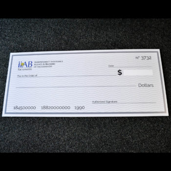 giant check for IIAB Sacramento