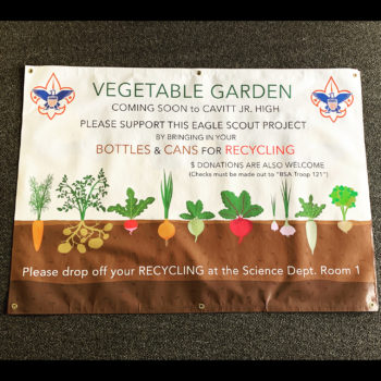 banner for a junior high vegetable garden