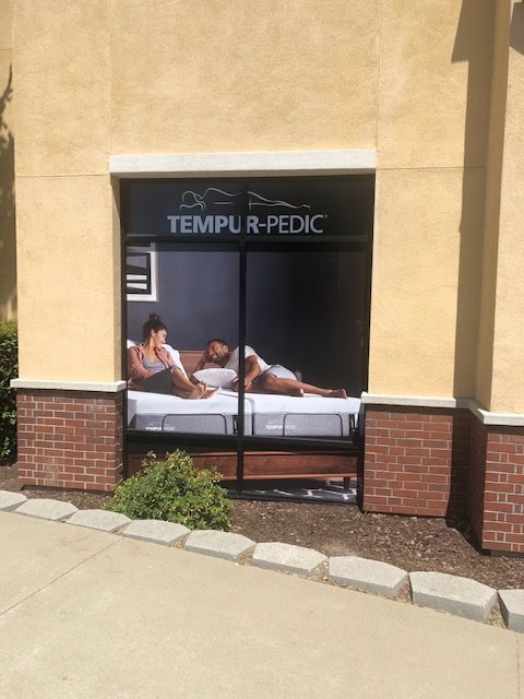 window graphic advertising tempu-pedic mattress