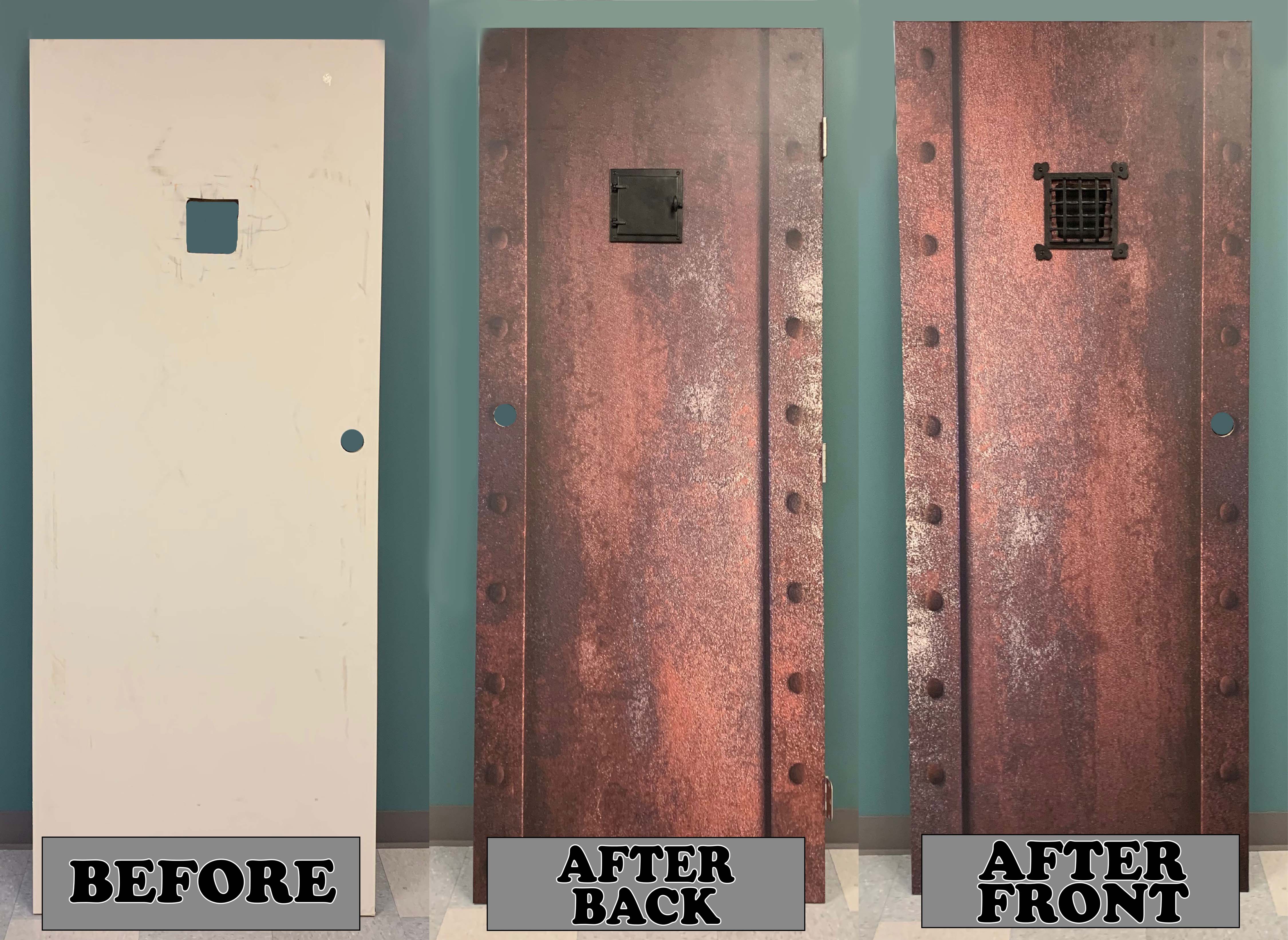 door graphics before and after