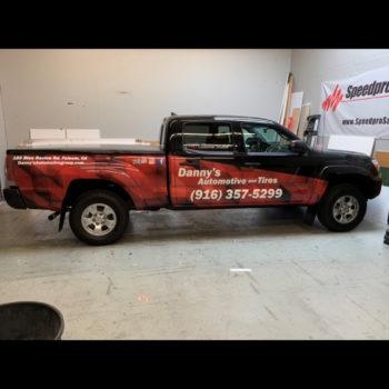 vehicle wrap for Danny's Automotive and Tires 