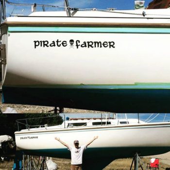Pirate Farmer boat decal