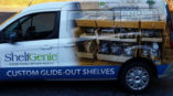 Work van wrapped with Shelf Genie graphics. 
