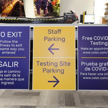 WayFinding Covid testing signs