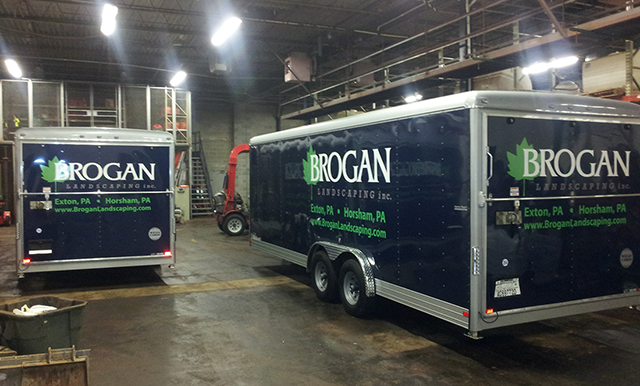 Brogan Lanscaping trailer wraps