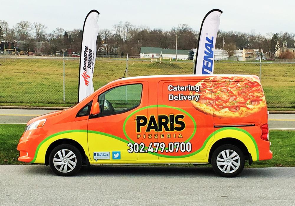 Paris Pizzeria vehicle wrap