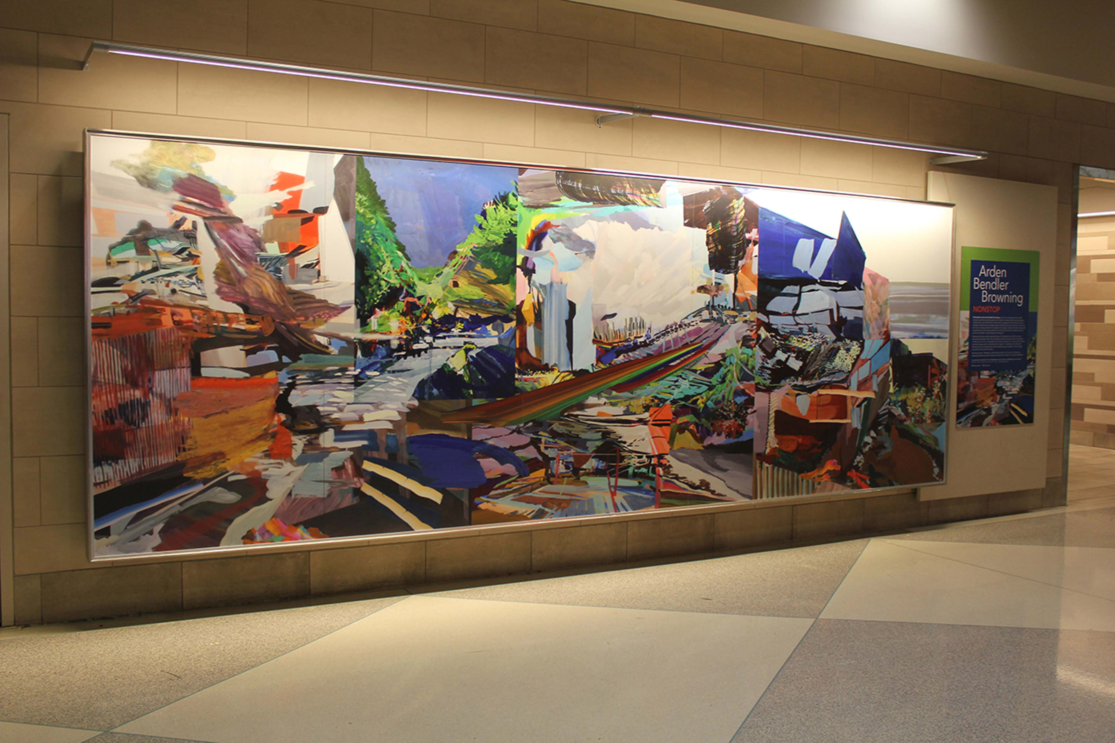 Airport wall mural