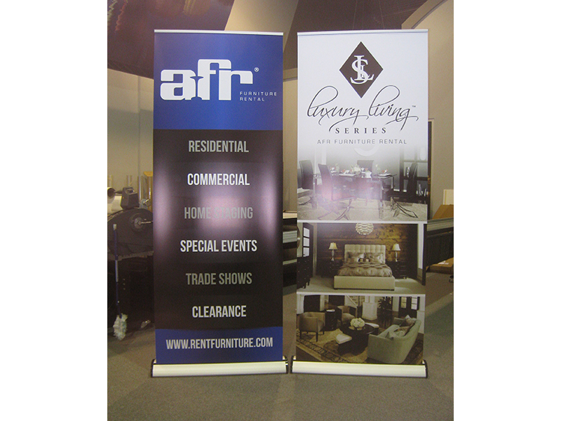 Furniture rental retractable banners