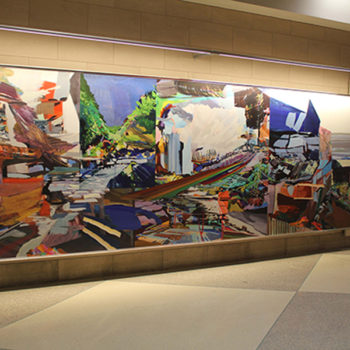 Acrylic airport wall mural