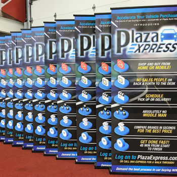 Plaza Express retractable banner stands