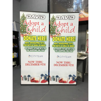 Adopt a Child retractable banner