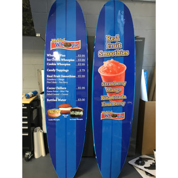 Outdoor surf board signs