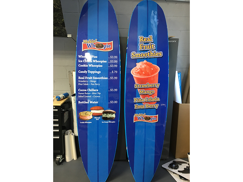 Outdoor surf board signs