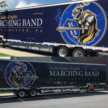 Rustin Golden Knights marching band trailer wrap
