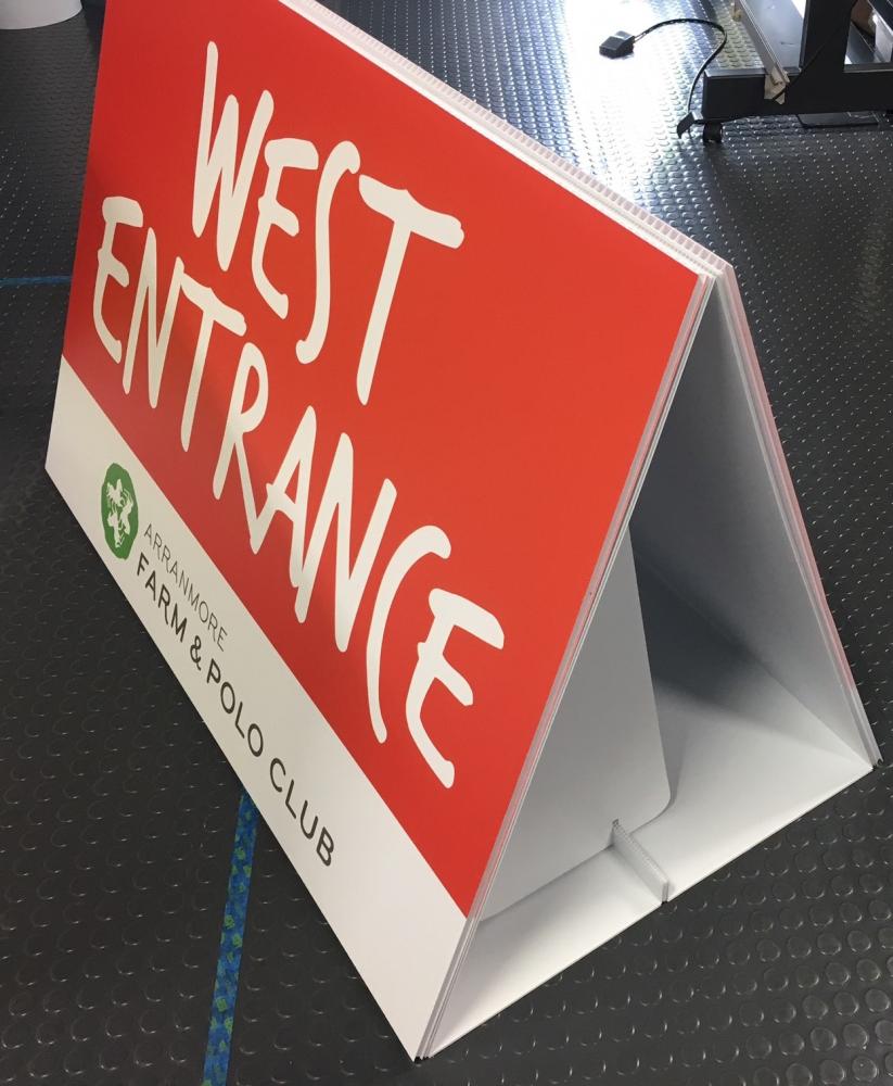 West entrance sign