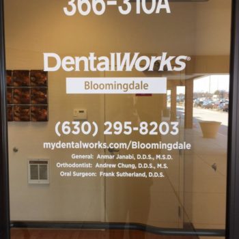 Dentalworks glass logo decal sticker