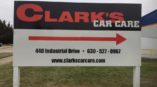 Clark's road directional sign