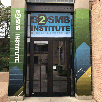 A front door entryway graphic for the B2SMB Institute.