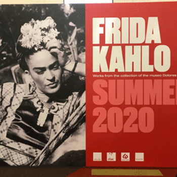 A graphic that displays an image of Frida Kahlo in a Summer 2020 Collection.