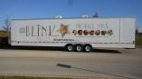 Van wrap for Blink Mobile Spa featuring a large logo and images of beauty services on a white background.