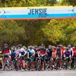 The Jensie bike race starting point retractable banner 