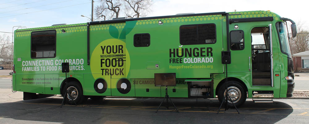 Graphic wrap for Hunger Free Colorado bus
