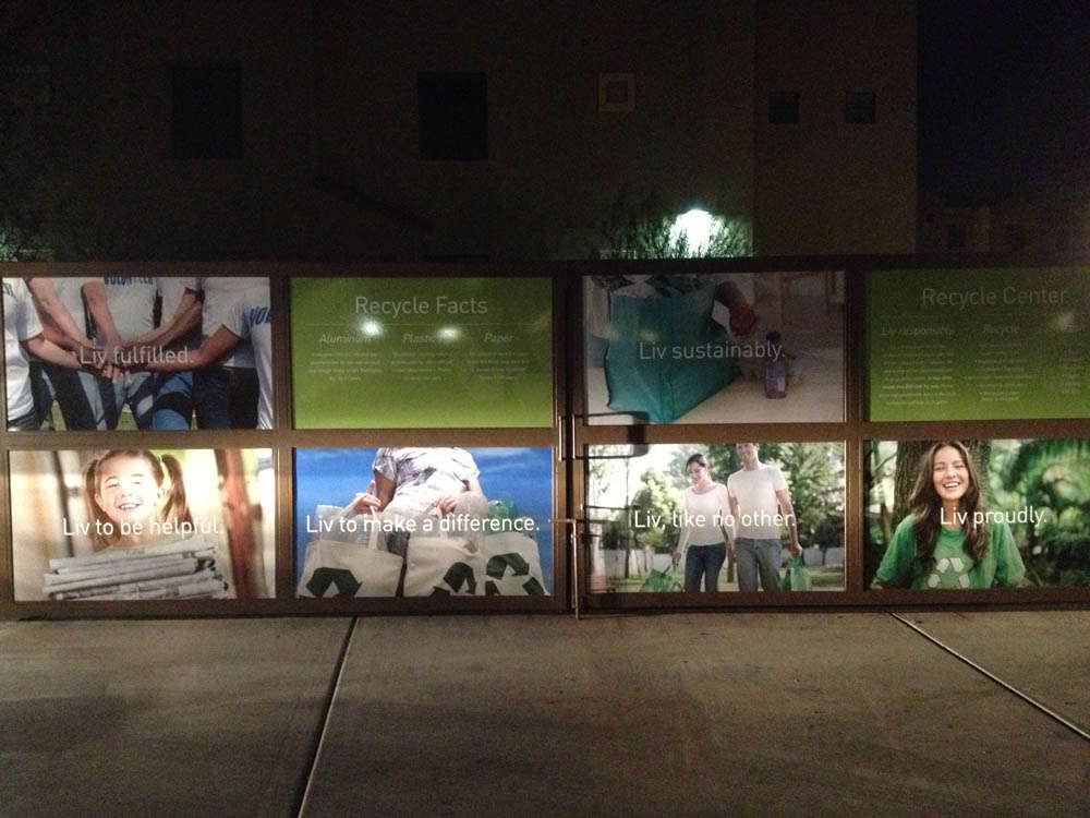 Outdoor recycling advertisements