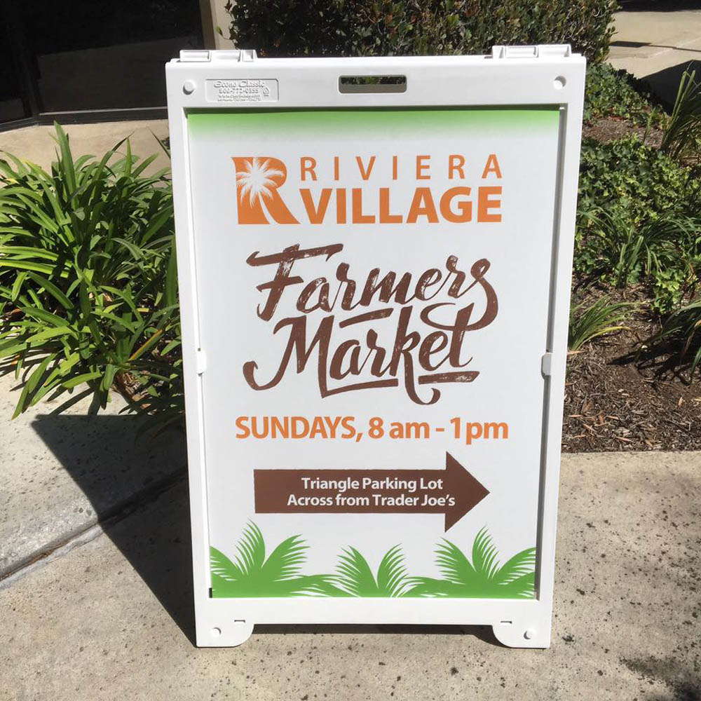 Riviera Village Farmers Market directional signage