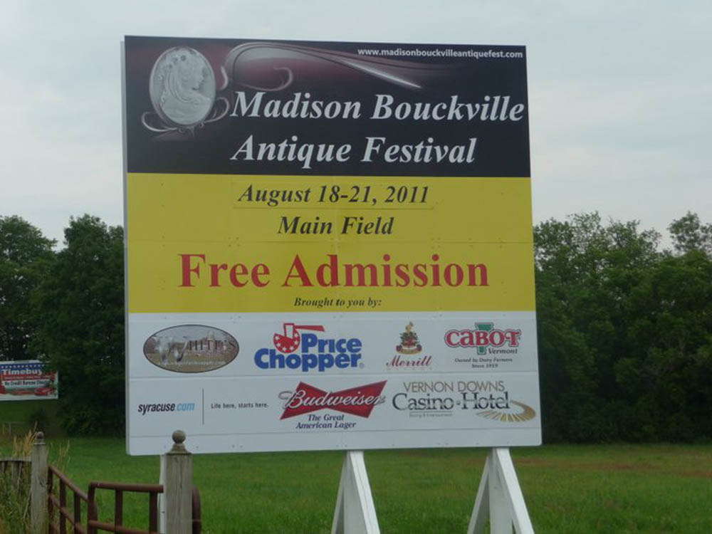 Madison Bouckville Antique Festival sign