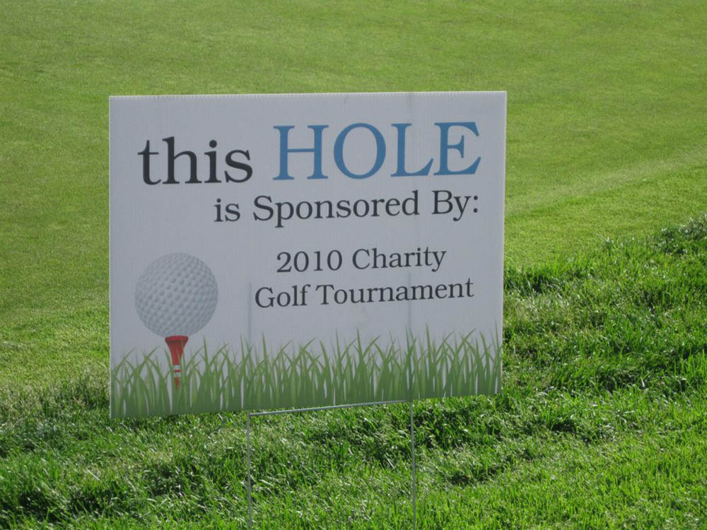 Charity Golf Tournament sign