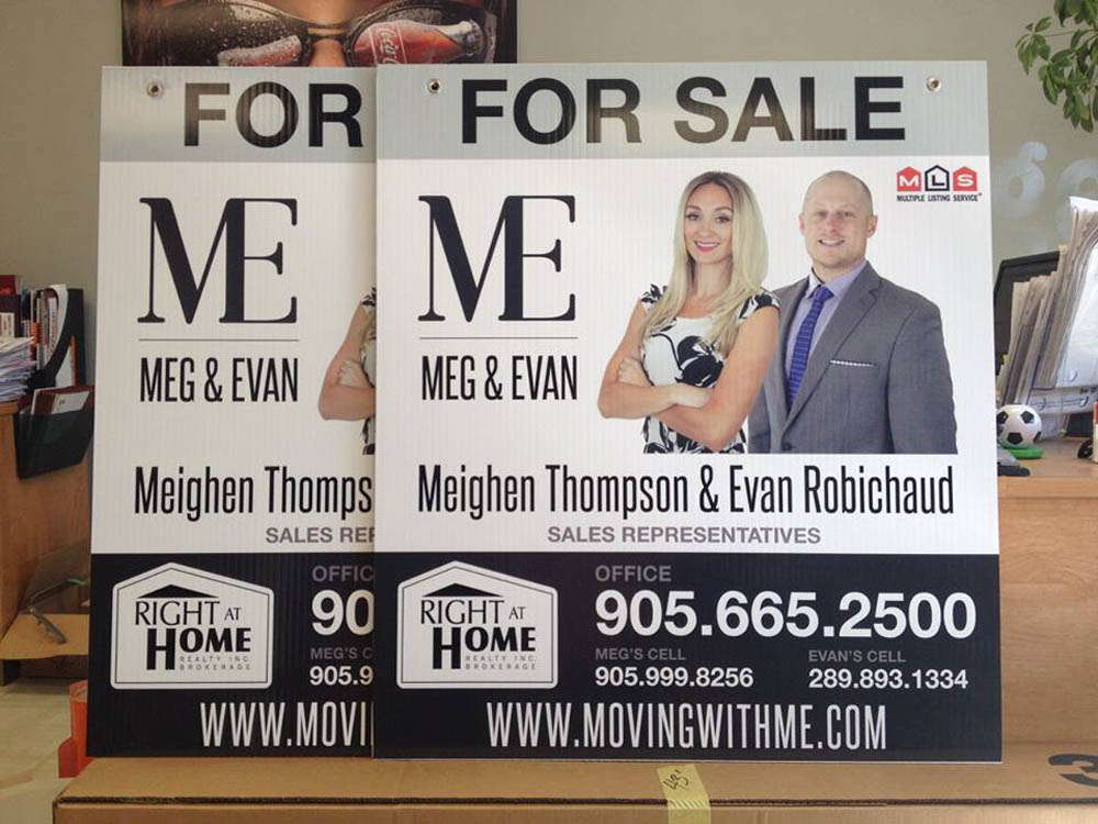 Meg & Evan Real Estate signage