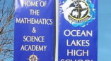 Ocean Lakes High School outdoor banners on light post