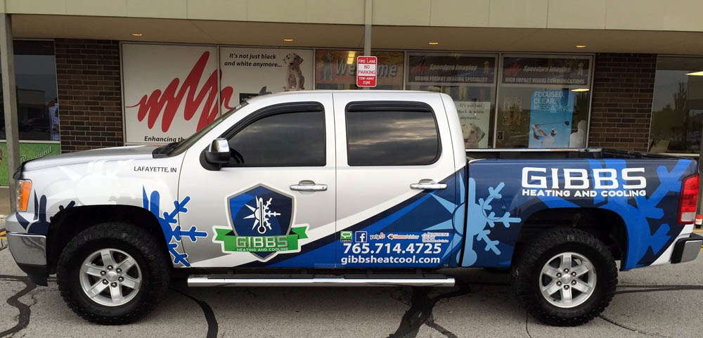 Gibbs Heating and Cooling graphic truck wrap