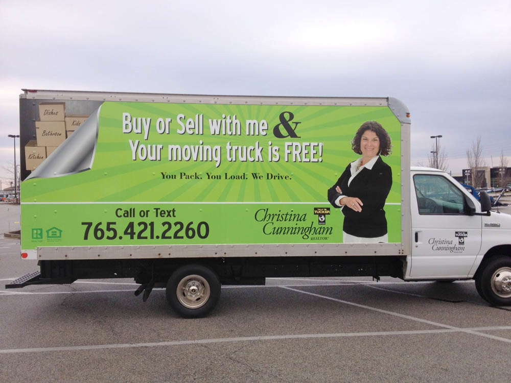 Christina Cunningham moving company box truck graphic wrap